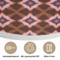 Geometrisch - Sierlijk - Bruin Akoestische PET Vilt - Rond klein 838 -closeup_NL
