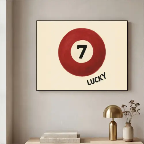 Cirkel - Zeven - Lucky - Rood Textielframe - compleet frame klein -sfeer2