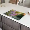 Sierlijke - Vlinder - Paarse - Bloemen Inductie beschermer vinyl 3mm klein -sfeer8