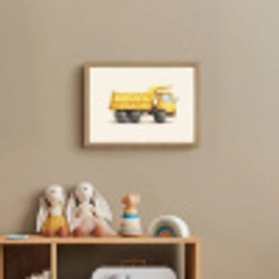 Kiepwagen - Geel - Illustratie Light Box met batterij (Wandlamp kind) middel -sfeer2_kind