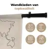 Wereldkaart - Simpel - Vliegtuig Wandkleed katoen klein -sfeer2