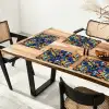 Zomer - Vlinder - Marineblauw - Blauw Placemat vinyl groot 368 -zzsfeer4_Kitchenyeah-website