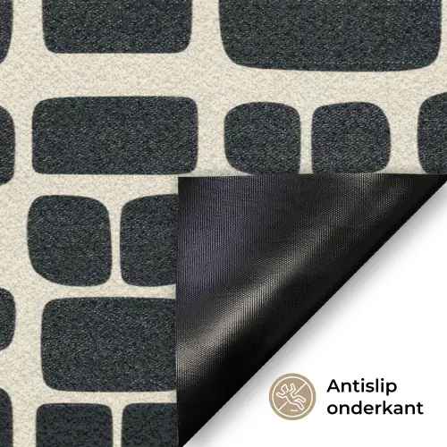 Modern - Organisch - Zwart Deurmat klein 898 -antislip_NL
