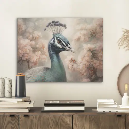 Pauw - Vogels - Bloemen - Boom - Botanisch PET vilt klein -sfeer1