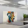 Geometrisch - Strakke vormen - Kleurrijk keuken achterwand spatscherm klein -3d_schuin