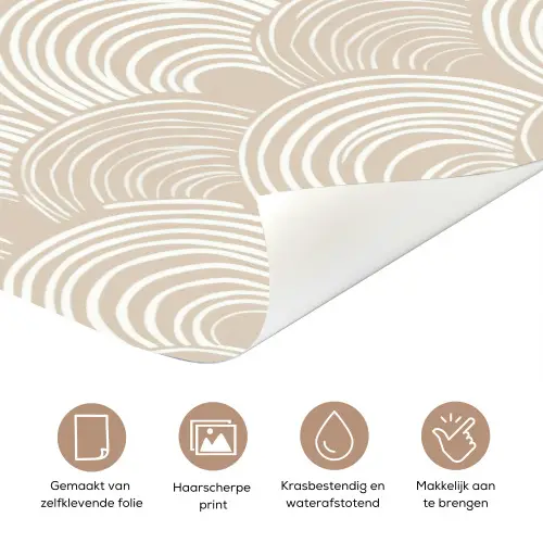Golven - Structuur - Beige deurposter klein 289 -closeup_NL