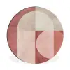 Figuren - Abstract - Roze Wandcirkel aluminium klein -3d
