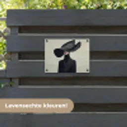 Zwart - Vrouw - Hoed tuinposter los doek klein -sfeer3