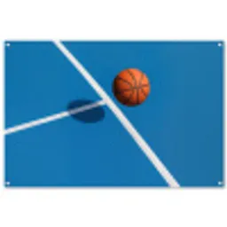 Basket - Bal - Blauw - Zwevend tuinposter los doek groot -3d