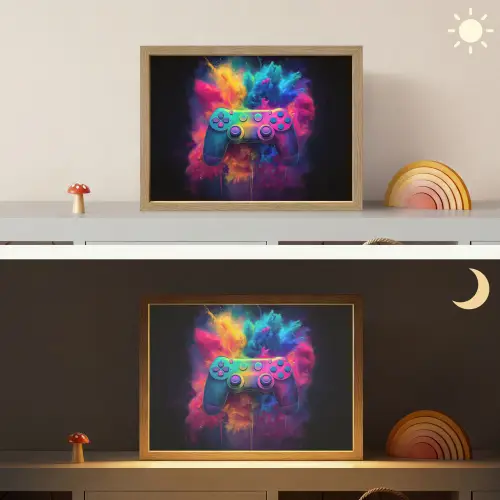 Controller - Neon - Explosie - Kleurrijk Light Box met batterij (Wandlamp kind) middel -sfeer3_kind