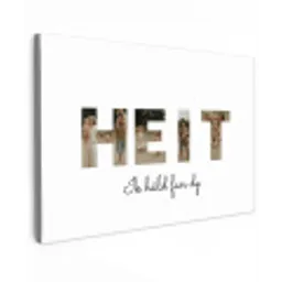 Heit - Lettercollage Tuinposter op houten frame 2 cm dik klein -3d