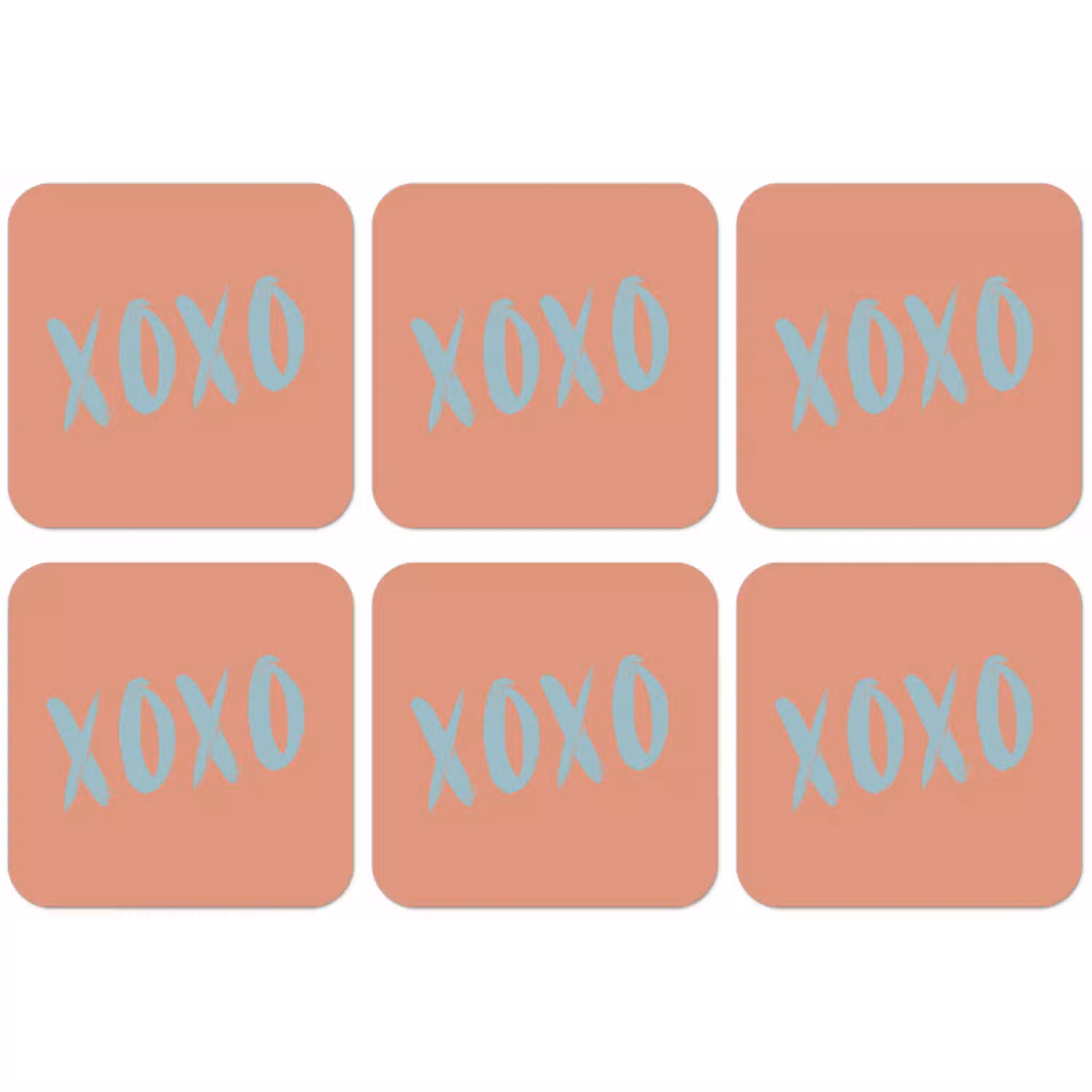 XOXO - Blauw - Perzikkleur onderzetter kurk middel -zkaufland3dotto