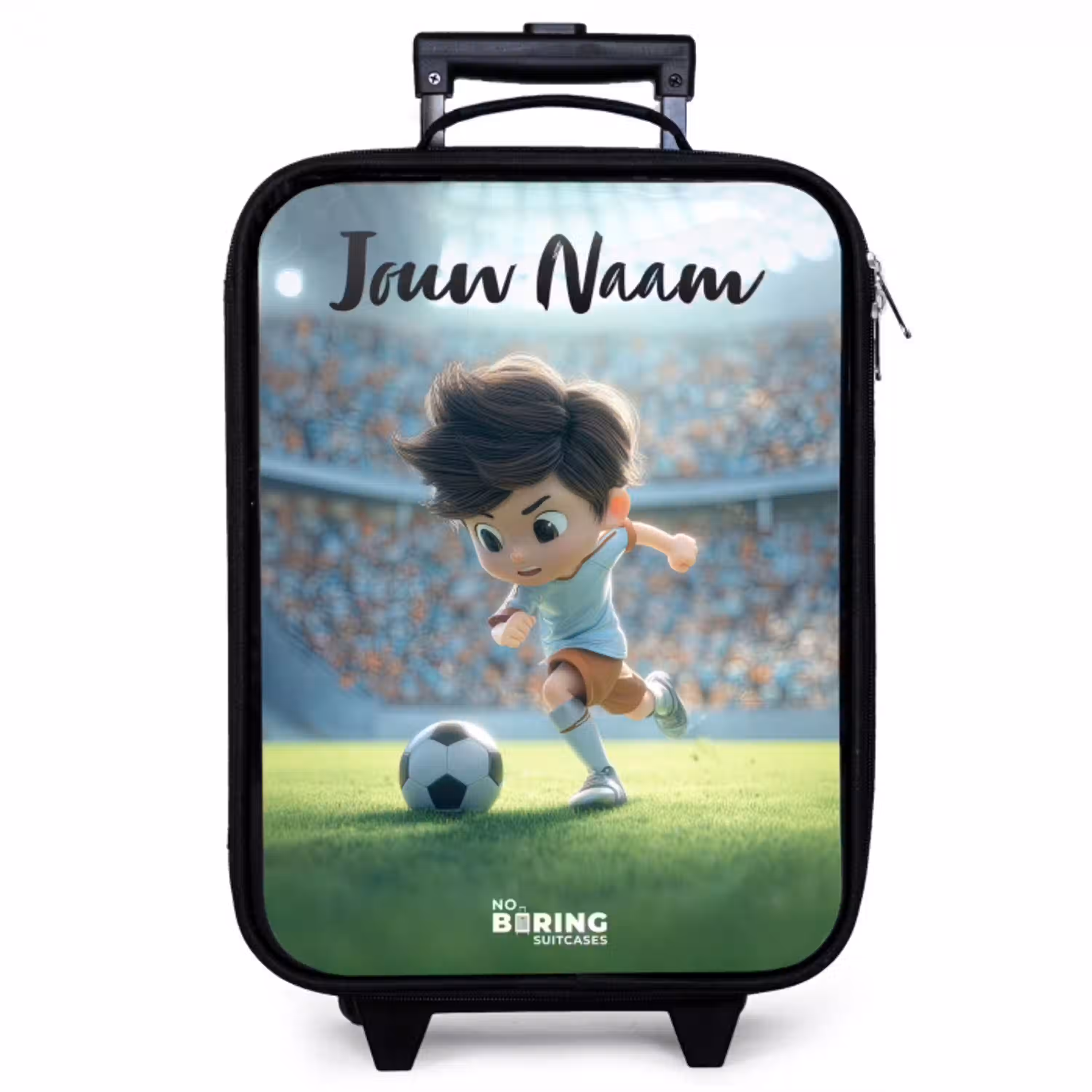 Jongen - Stadion - Voetbal - Zonlicht Kinderkoffer - Zwart klein -zzz_website3d