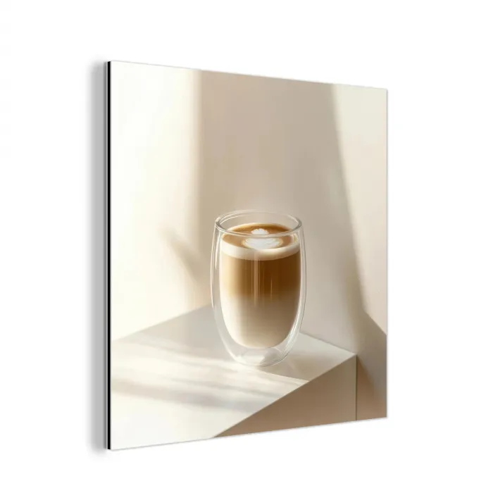 Mok - Latte - Minimalistisch - Schaduw aluminium wit klein -3d