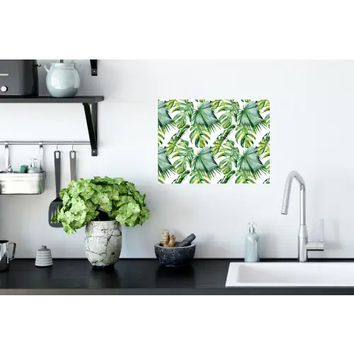 Inductie beschermer - Tropical - Bladeren - Jungle - Inductie mat Muursticker klein -keuken