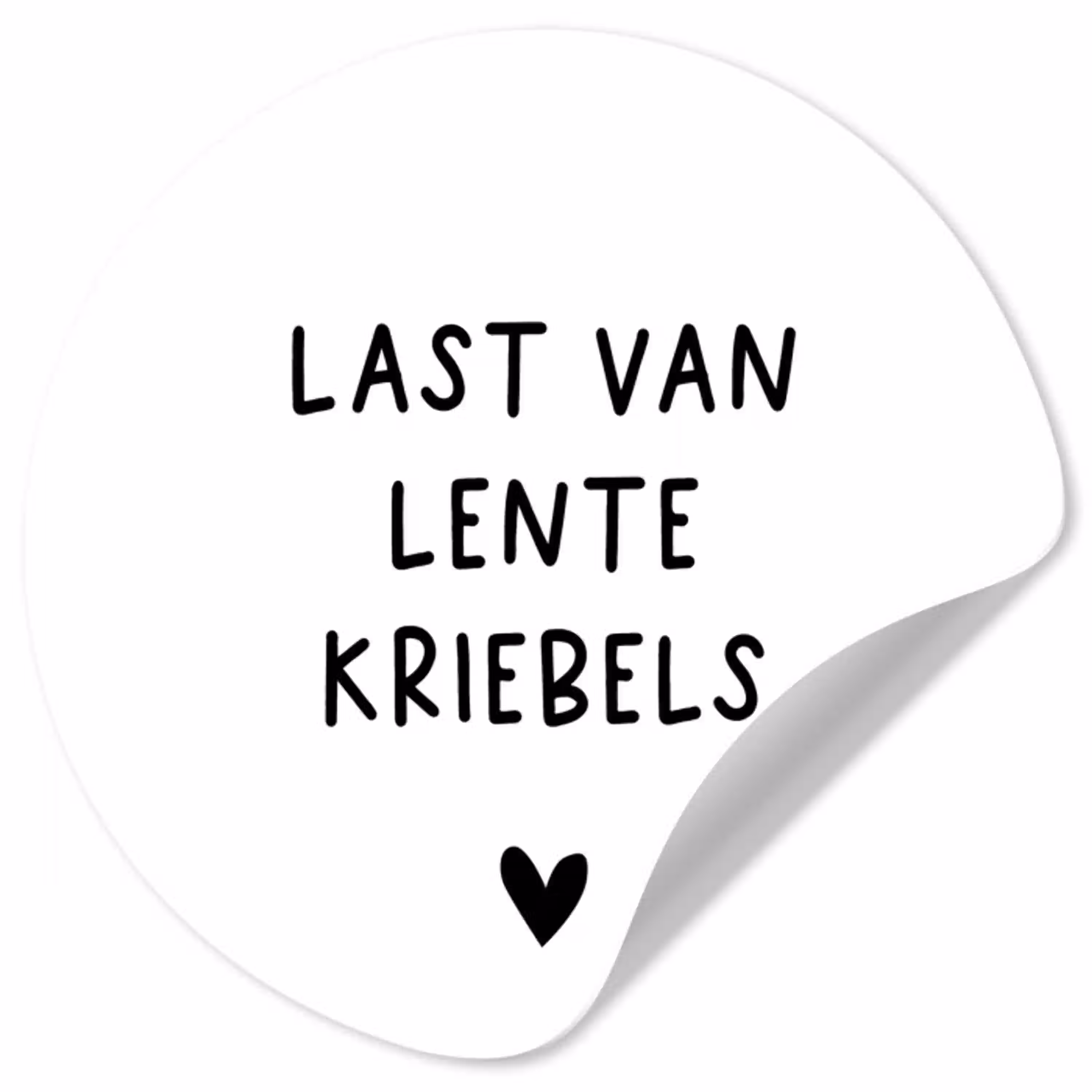 Last van lentekriebels - Spreuken - Quotes Wandcirkel behangsticker klein -3d