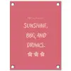 BBQ - Quote - Roze - Zomer tuinposter los doek klein -3d