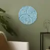 Water - Blauw - bubbels Akoestische PET Vilt - Rond klein -sfeer2
