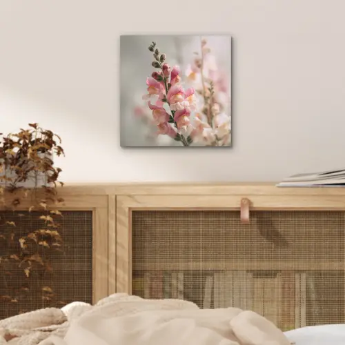 Bloem - Leeuwenbek - Roze - Stengel aluminium wit klein -sfeer3