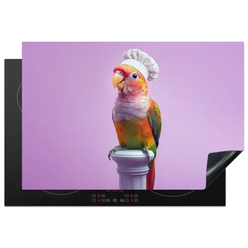 Papegaai - Koksmuts - Pilaar - Vogel Inductie beschermer vinyl 3mm klein -3d