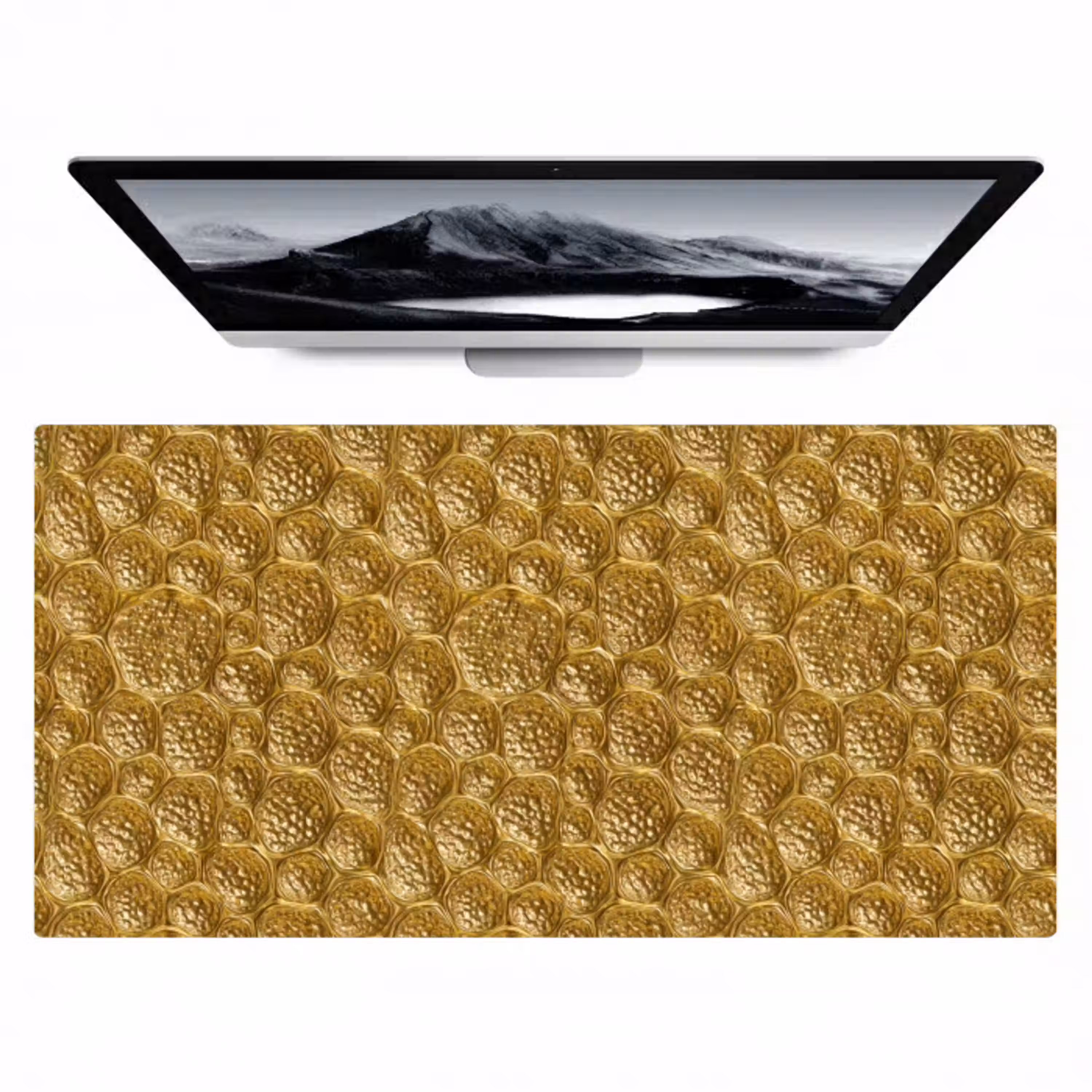 Gehamerd - Mozaïek - Antiek - Goud Muismat XXL klein 681 -zzz3d