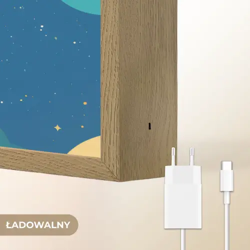 Raket - Planeten - Ruimte Light Box met batterij (Wandlamp kind) middel -USP_websiteoplaadbaarNL