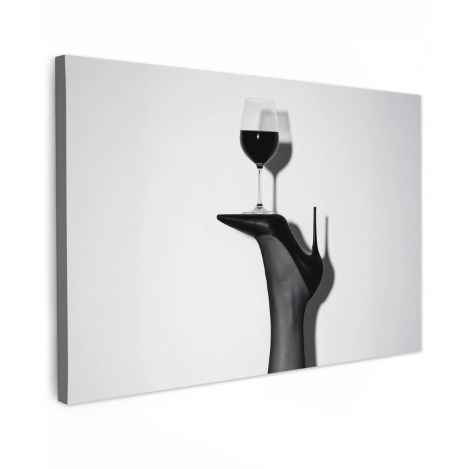 Hak - Wijn - Minimalistisch - Zwart Tuinposter op houten frame 2 cm dik klein -3d