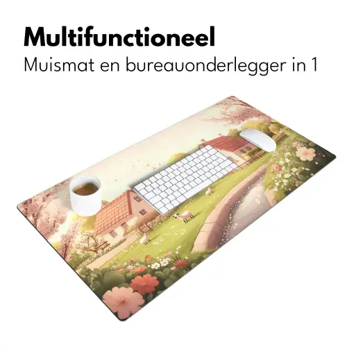 Schapen - Huisje - Platteland Muismat XXL klein -sfeer4