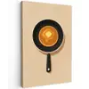 Pannenkoek - Koekenpan - Boter - Minimalistisch Tuinposter op houten frame 2 cm dik middel -3d
