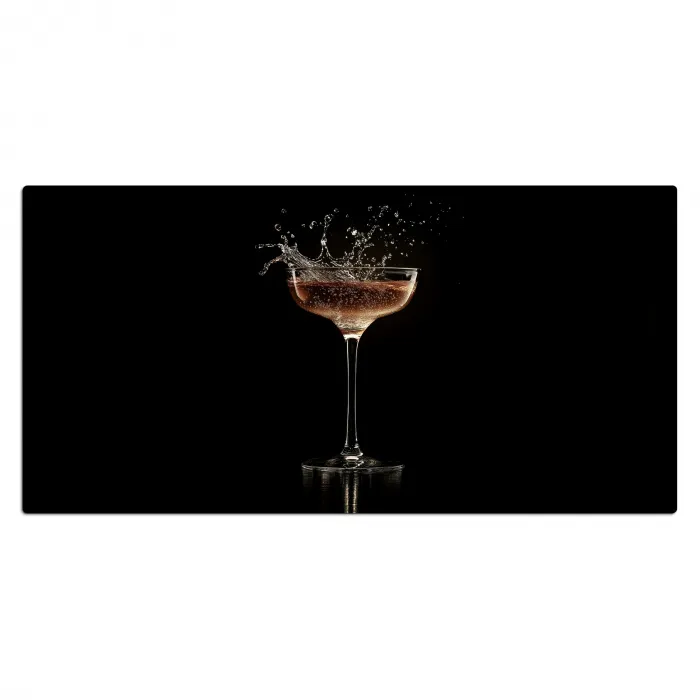 Cocktail - Zwart - Spetters - Glas Muismat XXL klein -3d_leeg