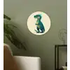 Dinosaurus - Turquoise - Stekels Wandcirkel kunststof plaat 5mm dik klein -sfeer3