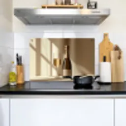 Champagne - Beige - Schaduw - Bubbels Inductie beschemer met haakjes klein -sfeer2