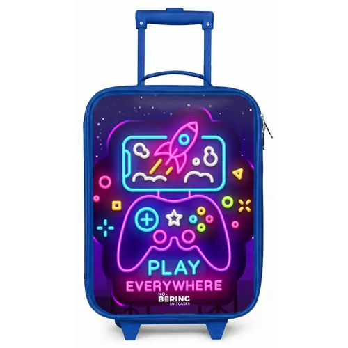 Neonillustratie met een controller Kinderkoffer - Blauw klein -zz3dotto
