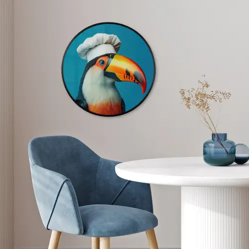Toekan - Papegaai - Vogel - Koksmuts Fotolijst rond zonder passe partout klein -sfeer2
