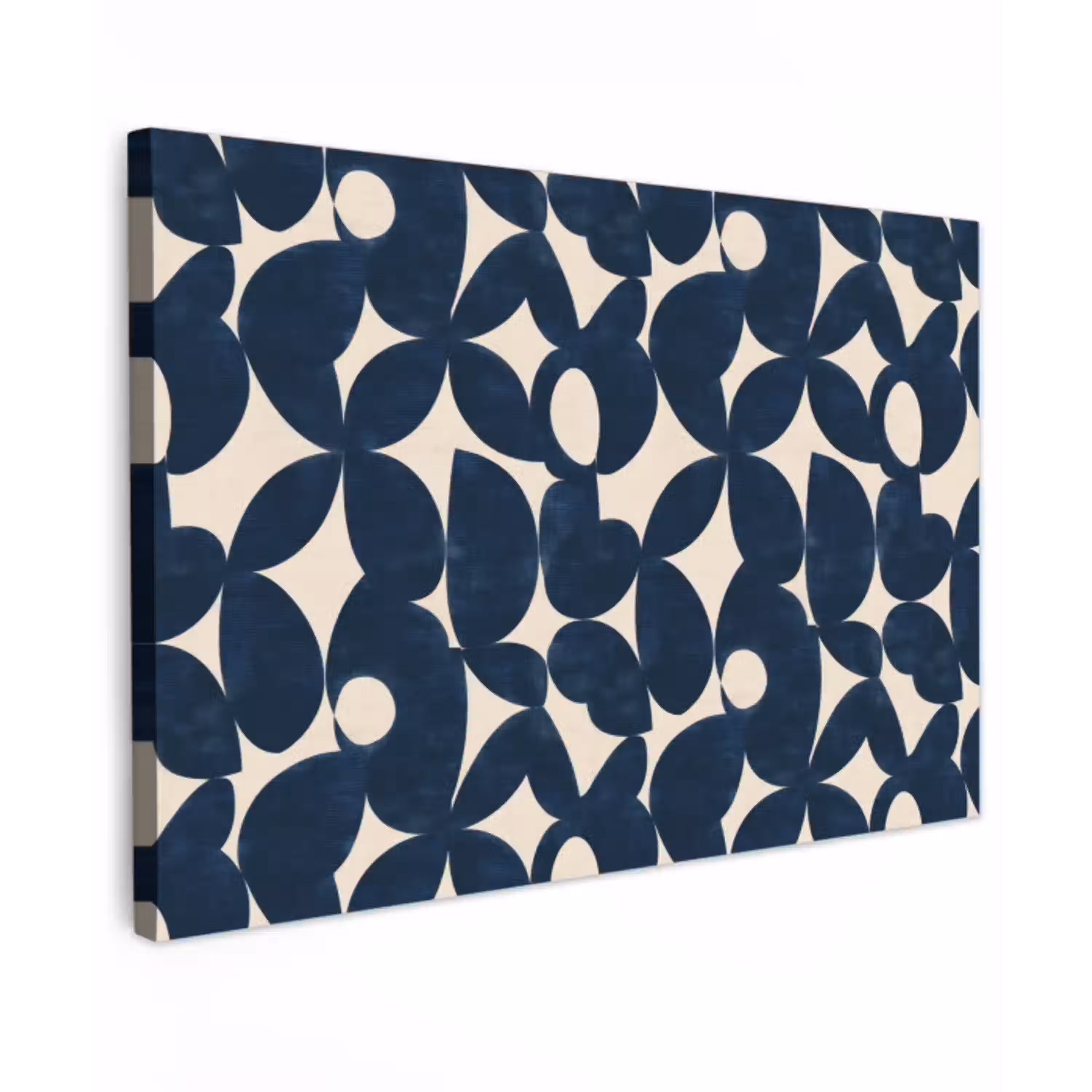 Modern - Geometrisch - Blauw canvas 2cm klein 34 -z3d