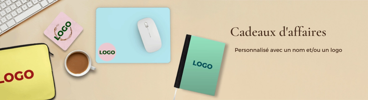Cadeaux d'affaires, personnalisé avec un nom et/ou un logo