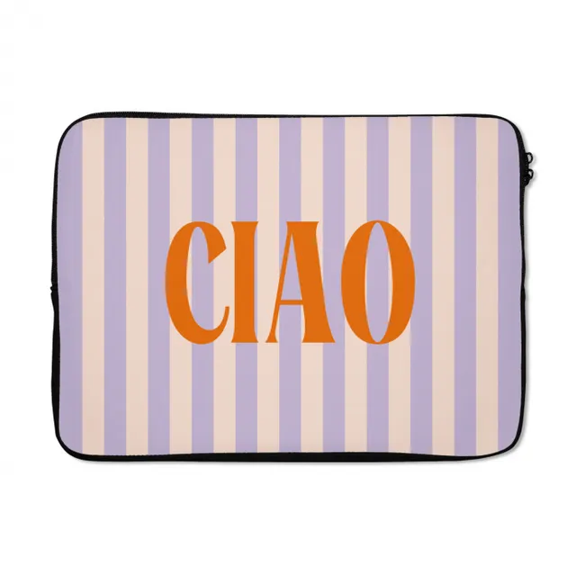 Laptophoes Ciao - Quote - Pastel - Strepen