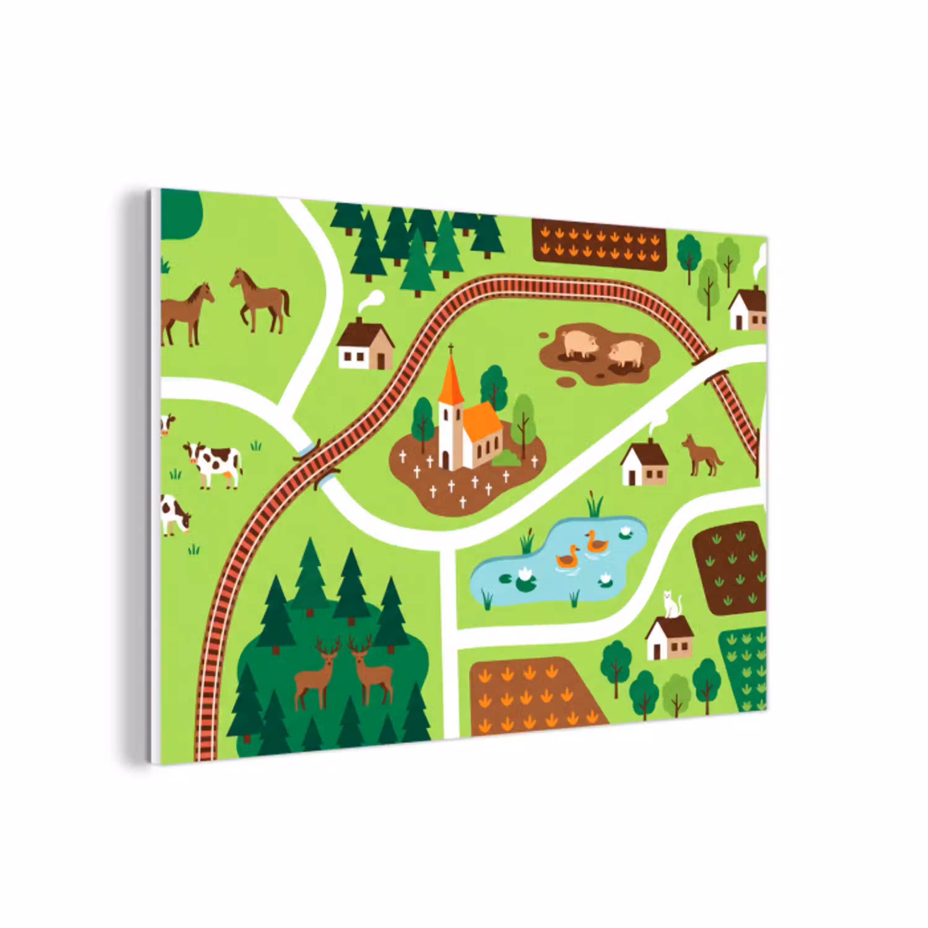 Platteland - Dieren - Illustratie forex 5mm xxl -3d