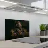Panda - Hoed - Bril - Pak keuken achterwand spatscherm klein -3d_schuin