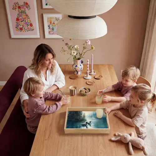 Bos - Water - Eenden - Mistig Dienblad Rechthoek middel -sfeer4