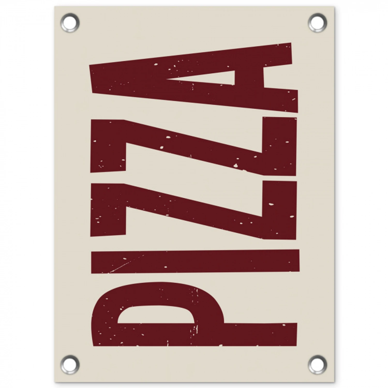Pizza - Vintage - Decoratie - Japandi tuinposter los doek klein -3d