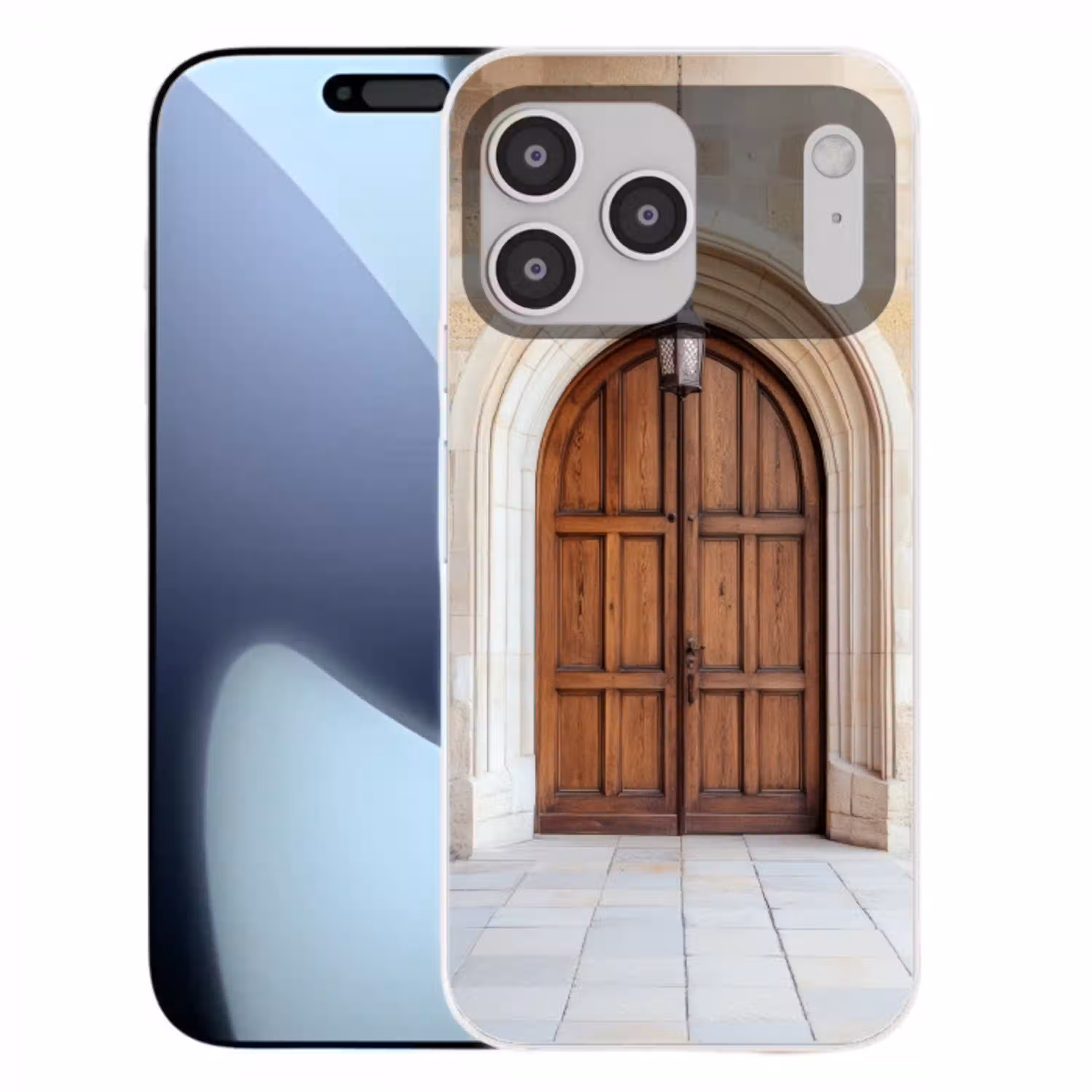 Houten - Deur - Lantaarn Telefoonhoesje iPhone 17 Pro Max klein -3d