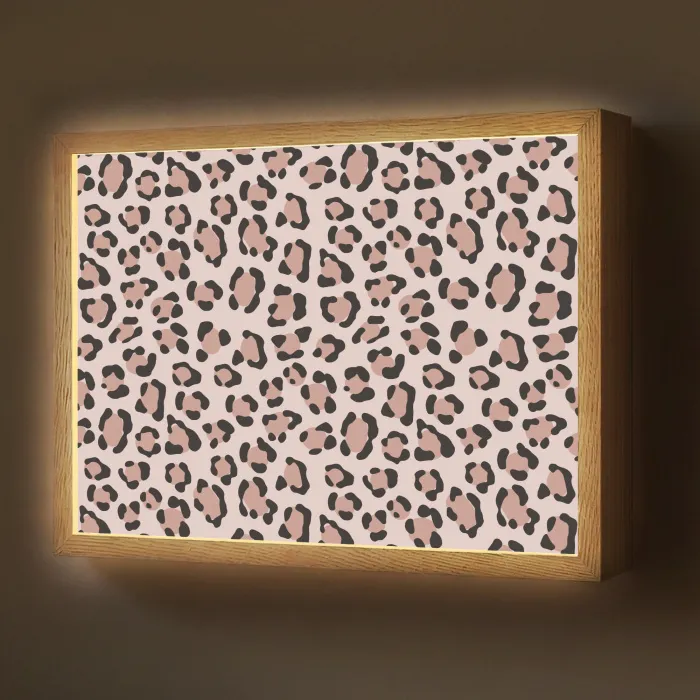 Vlekken - Beige - Luipaard Light Box met batterij (Wandlamp) middel 907 -z3d_website