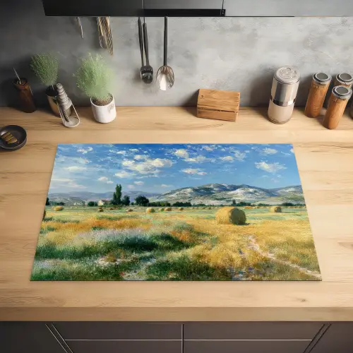 Landschap - Strobalen - Bergen - Wolken Inductie beschermer vinyl 3mm klein -sfeer5