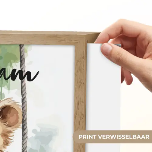 Leeuw - Dier - Kinderen - Jungle Light Box met batterij (Wandlamp kind) middel -USP_websiteprintNL