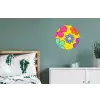 Bloemen - Illustratie - Kleurrijk Wandcirkel aluminium klein -slaapkamer