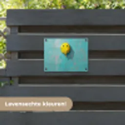 Ballon - Geel - Smiley tuinposter los doek klein -sfeer3