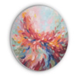 Bloemen - Abstract - Kunst - Modern Akoestische PET Vilt - Rond klein -3d