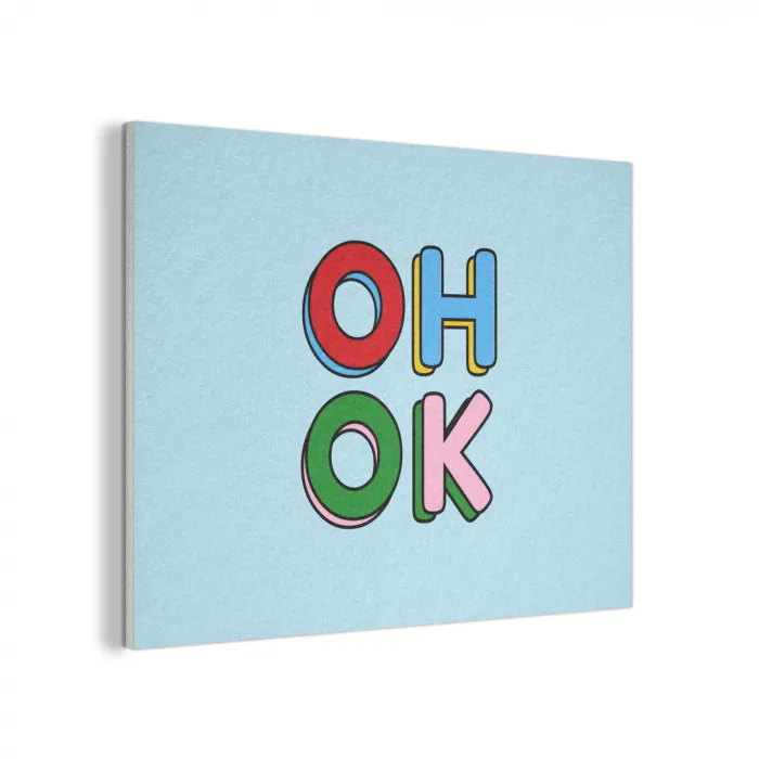 Oh ok - Blauw - Kleurrijk PET vilt klein -3d