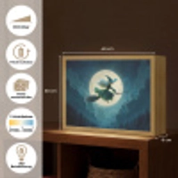Heks - Maan - Bos - Magisch Light Box met batterij (Wandlamp) middel -USP_websiteoverzichtDE